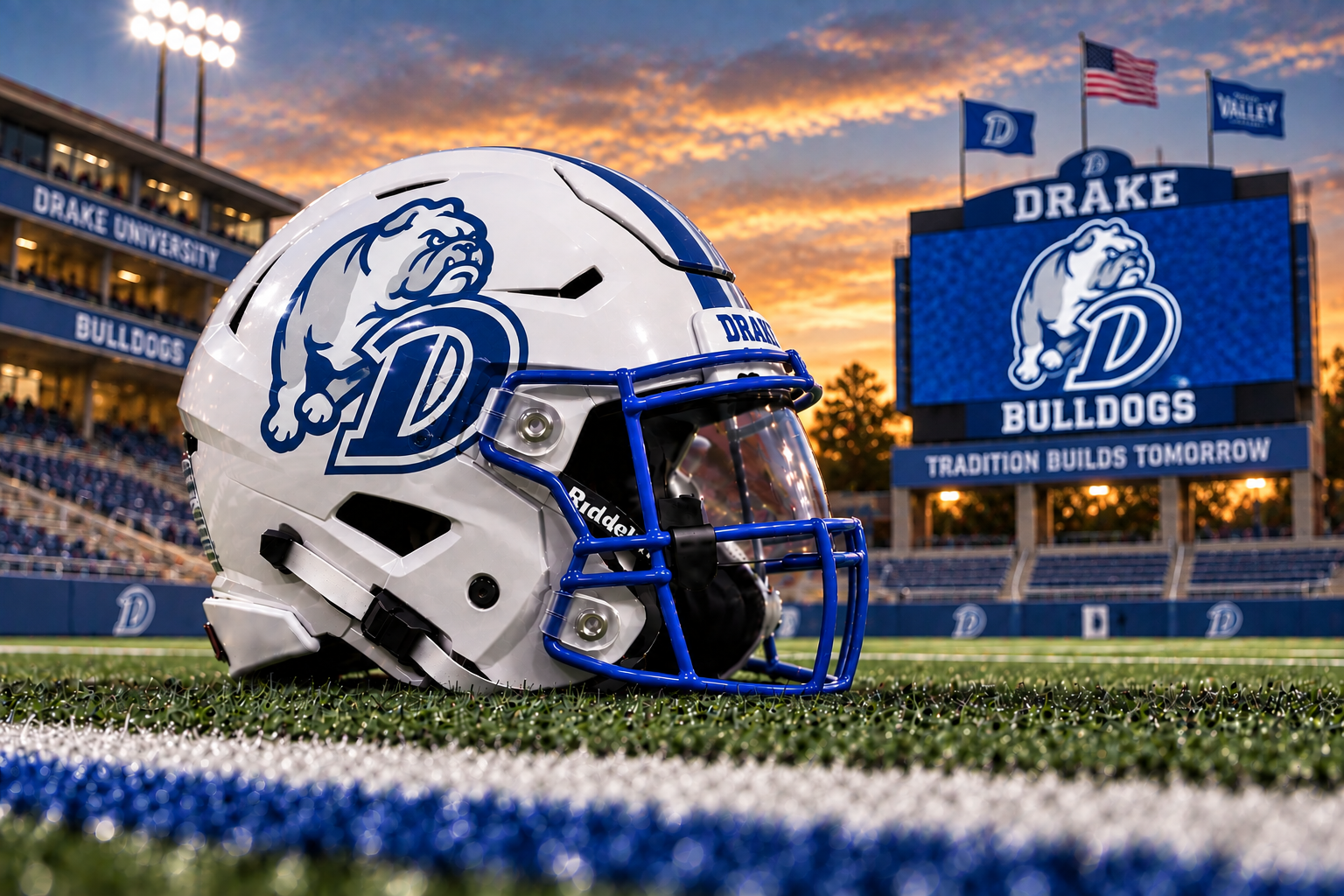 Drake University Bulldogs football helmet
