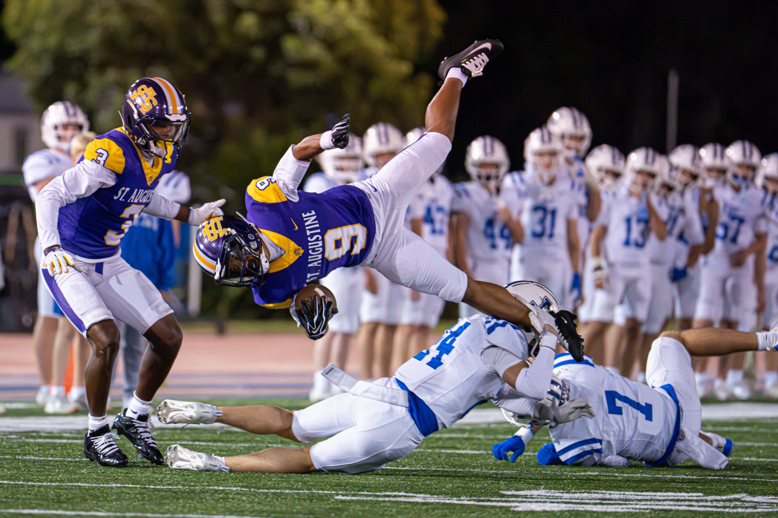 ST. AUGUSTINE TAKES CONTROL IN SECOND HALF, CRUISES PAST JESUIT 45–17